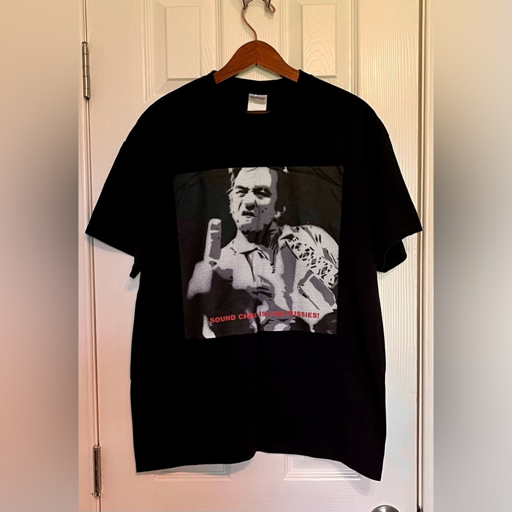 Johnny Cash Sound Check‎ Heavy Cotton Black T-shirt